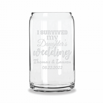 I Survived | Personalized 16oz Beer Can Glass